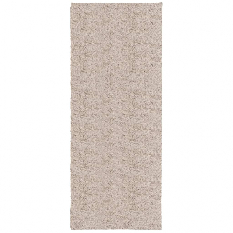 Shaggy-Teppich PAMPLONA Hochflor Modern Beige 80x200 cm