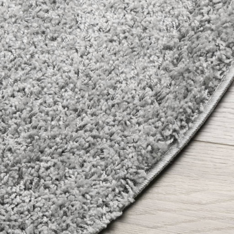 Shaggy-Teppich PAMPLONA Hochflor Modern Grau Ø 80 cm