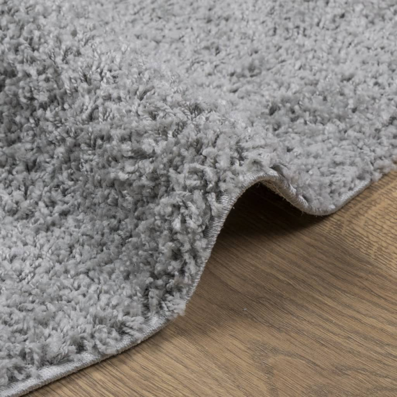 Shaggy-Teppich PAMPLONA Hochflor Modern Grau Ø 80 cm