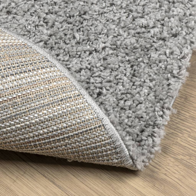 Shaggy-Teppich PAMPLONA Hochflor Modern Grau Ø 120 cm