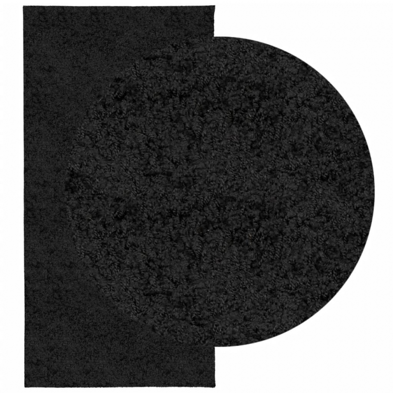 Shaggy-Teppich PAMPLONA Hochflor Modern Schwarz 100x200 cm