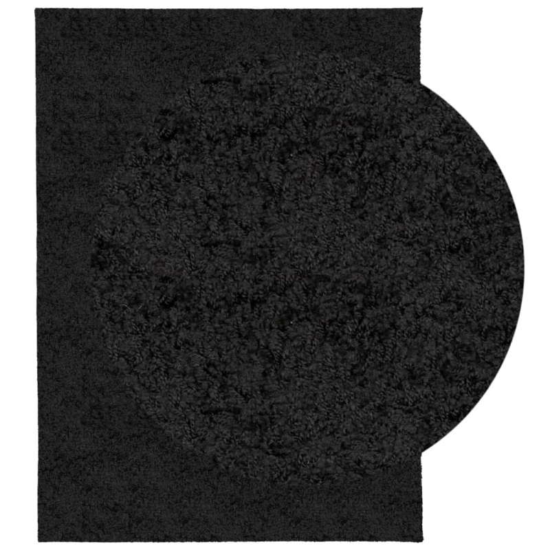 Shaggy-Teppich PAMPLONA Hochflor Modern Schwarz 140x200 cm