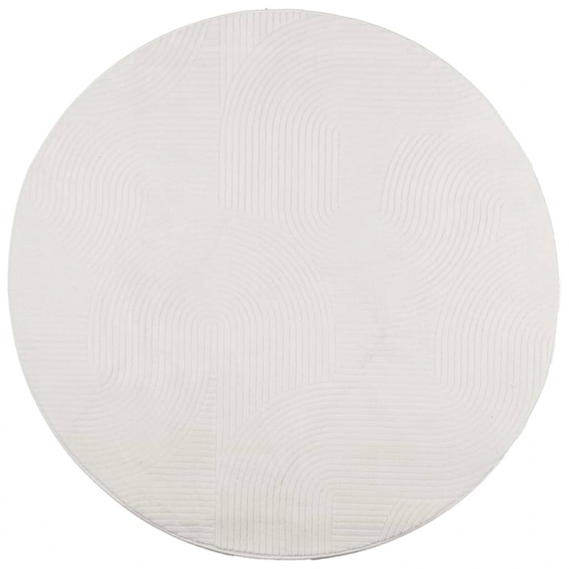 Teppich IZA Kurzflor Skandinavischer Look Creme Ø 80 cm