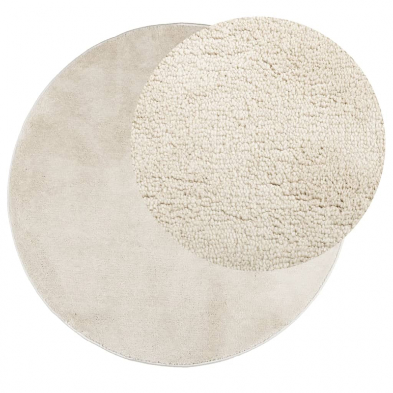 Teppich OVIEDO Kurzflor Beige Ø 120 cm