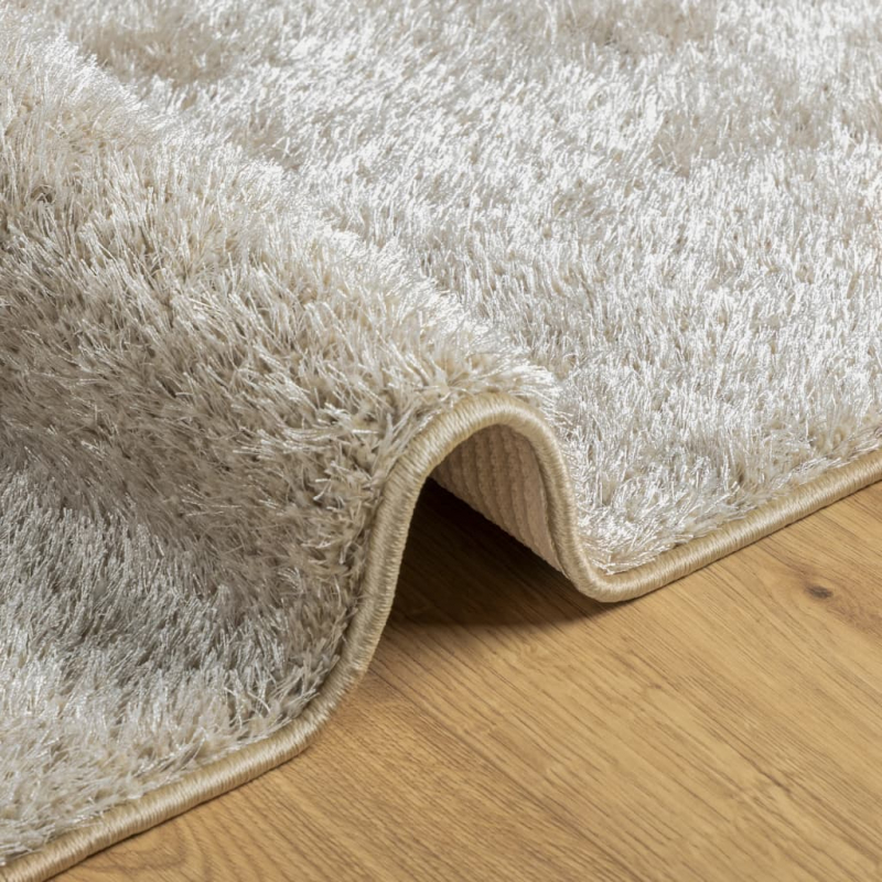 Teppich ISTAN Hochflor Glänzend Beige 80x150 cm