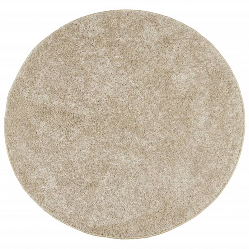 Teppich ISTAN Hochflor Glänzend Beige Ø 160 cm