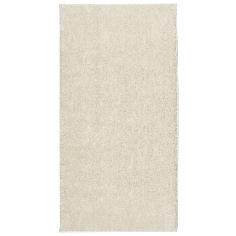 Teppich ISTAN Hochflor Glänzend Creme 80x150 cm