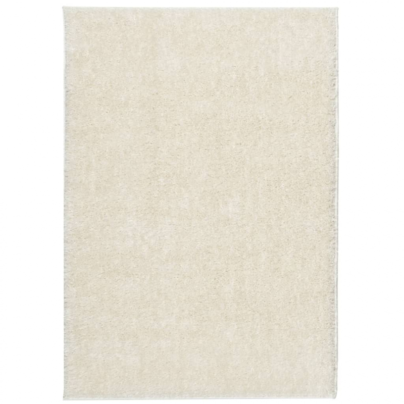 Teppich ISTAN Hochflor Glänzend Creme 120x170 cm