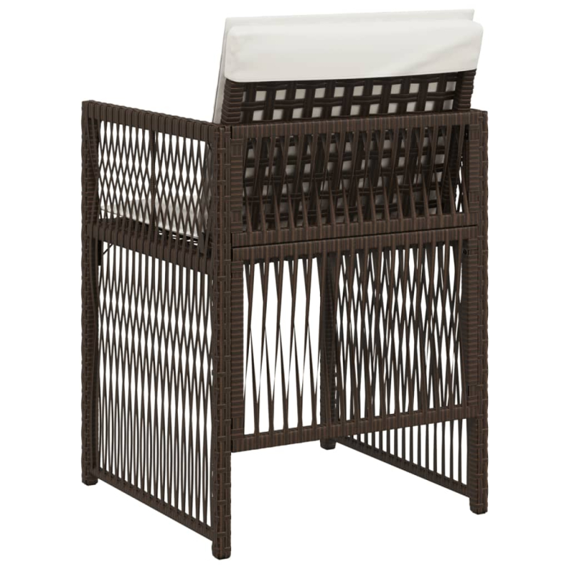 Gartenstühle mit Kissen 4 Stk. Braun Poly Rattan
