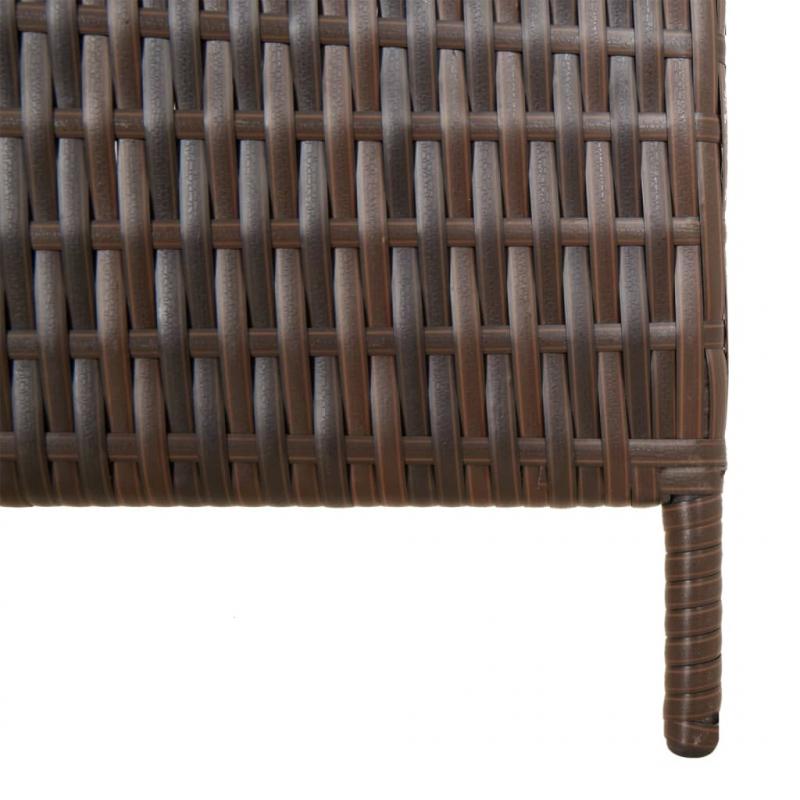 Paravent 4-tlg. Braun Poly Rattan