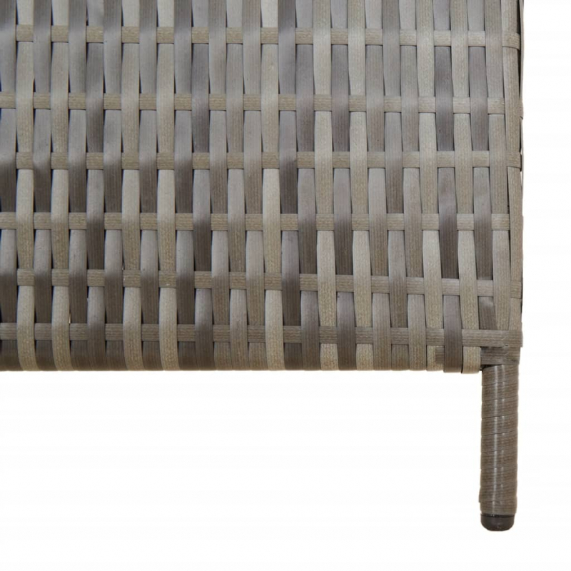 Paravent 4-tlg. Grau Poly Rattan