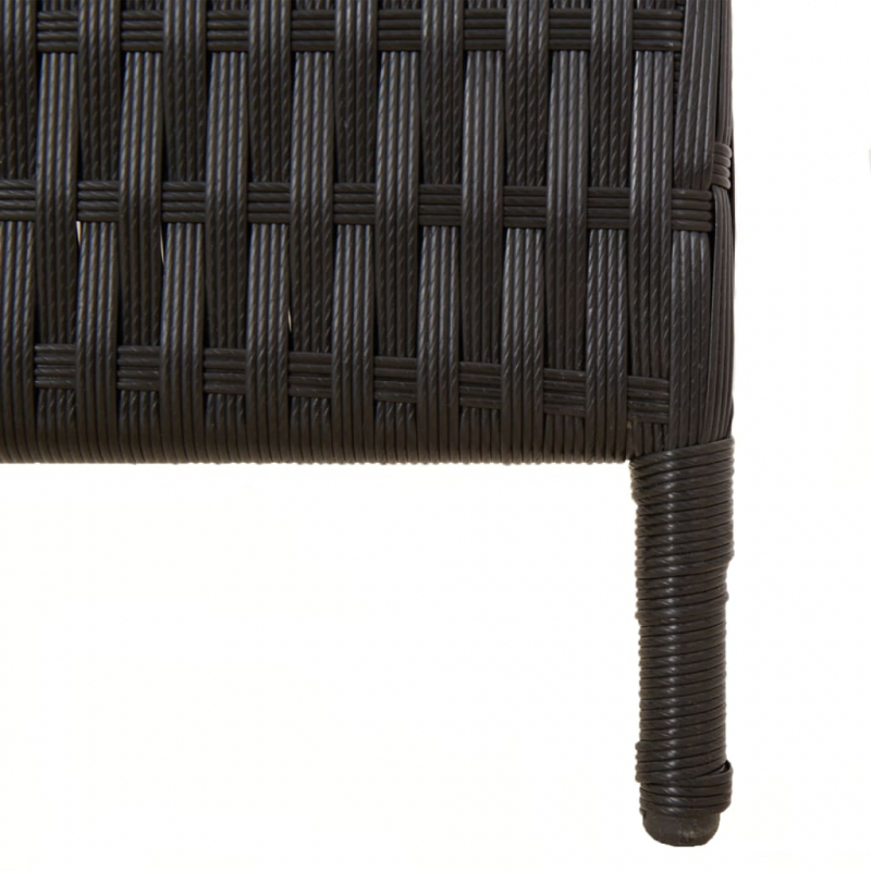 Paravent 5-tlg. Schwarz Poly Rattan