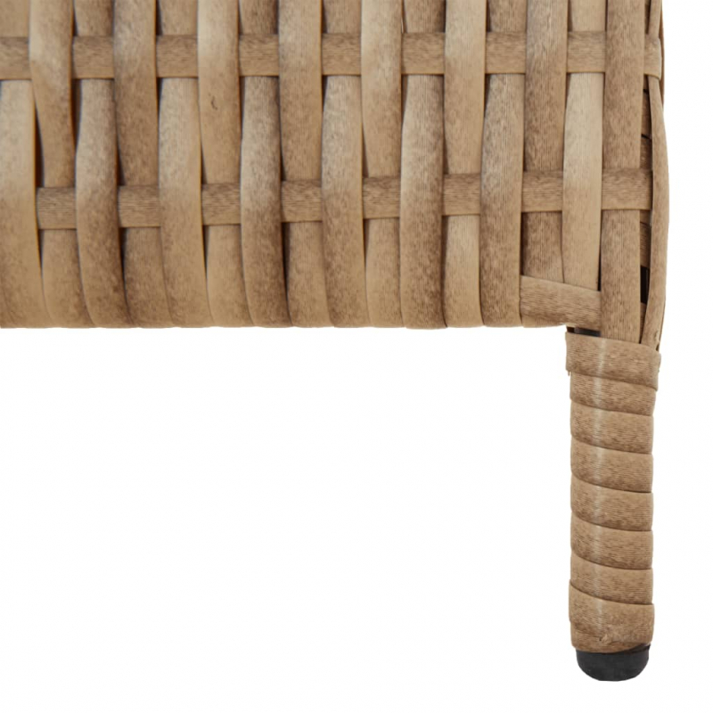 Paravent 6-tlg. Beige Poly Rattan