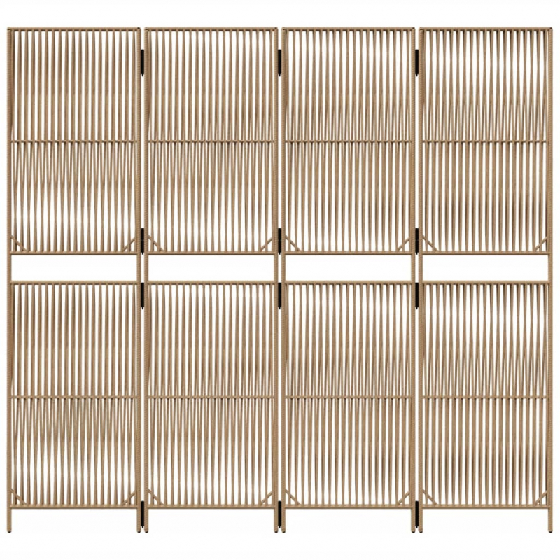 Paravent 4-tlg. Beige Poly Rattan