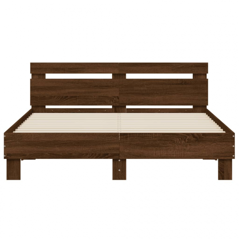 Bettgestell mit Kopfteil Braun Eichen-Optik 140x190 cm