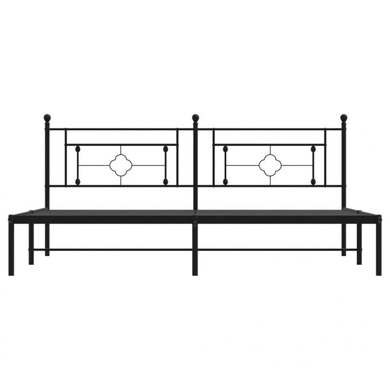 Bettgestell mit Kopfteil Metall Schwarz 193x203 cm