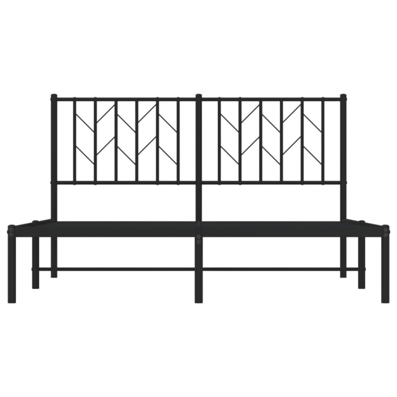 Bettgestell mit Kopfteil Metall Schwarz 140x200 cm
