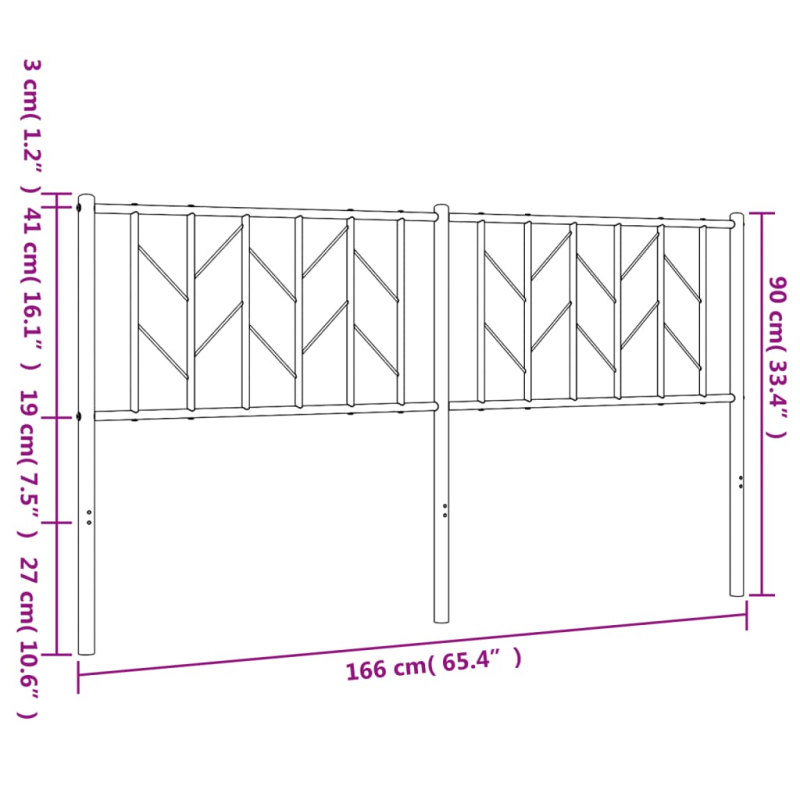Kopfteil Metall Schwarz 160 cm