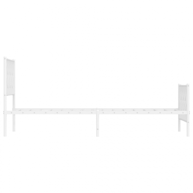 Bettgestell mit Kopf- und Fußteil Metall Weiß 90x200 cm