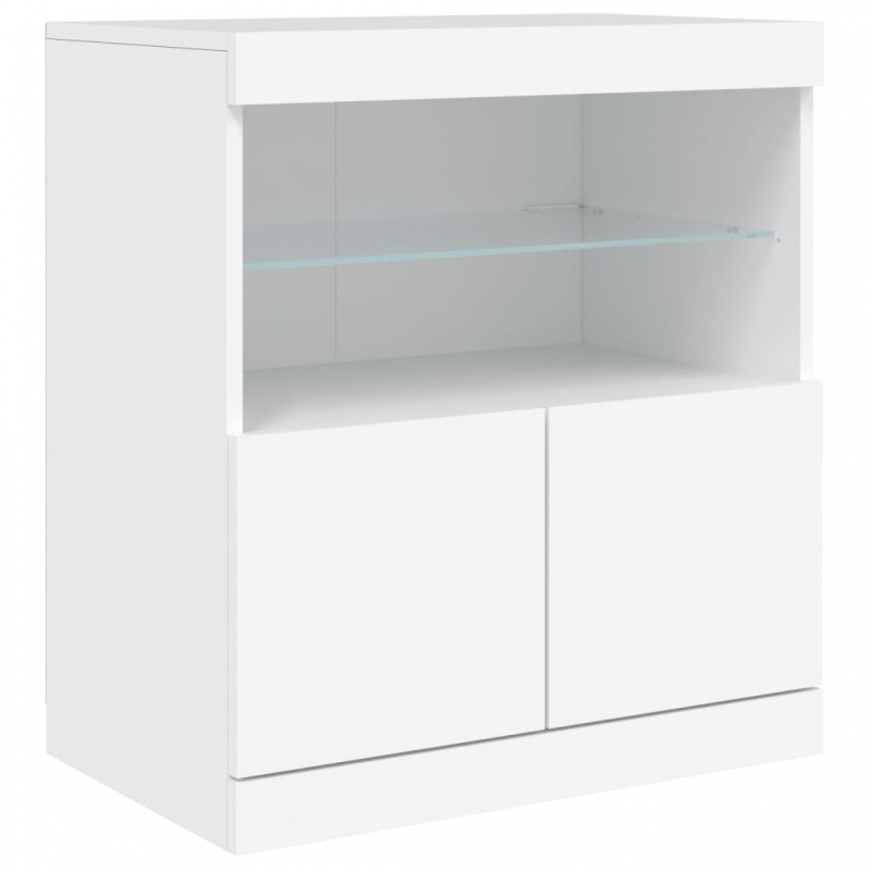 Sideboard mit LED-Leuchten Weiß 60x37x67 cm