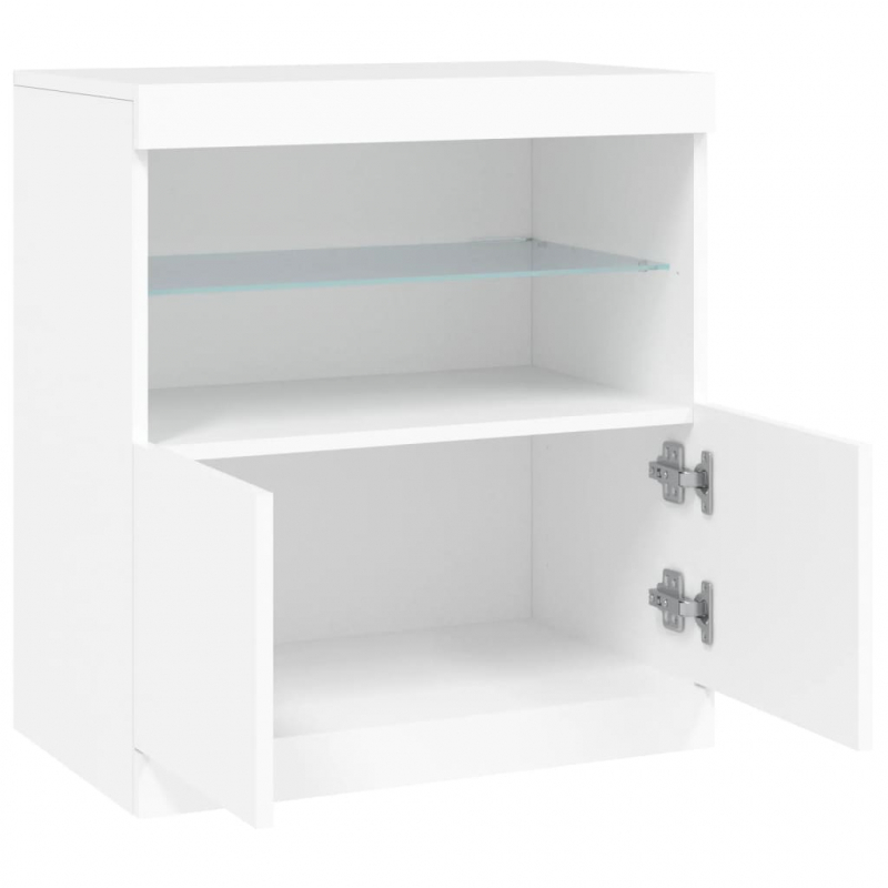 Sideboard mit LED-Leuchten Weiß 60x37x67 cm