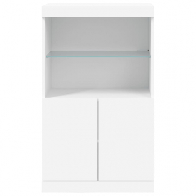 Sideboard mit LED-Leuchten Weiß 60,5x37x100 cm