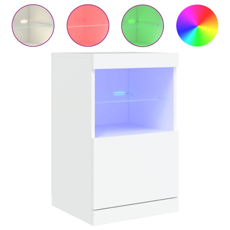 Sideboard mit LED-Leuchten Weiß 41x37x67 cm
