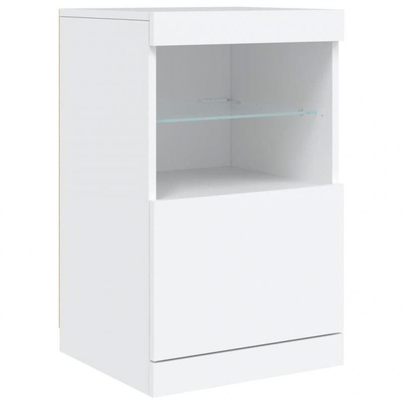 Sideboard mit LED-Leuchten Weiß 41x37x67 cm
