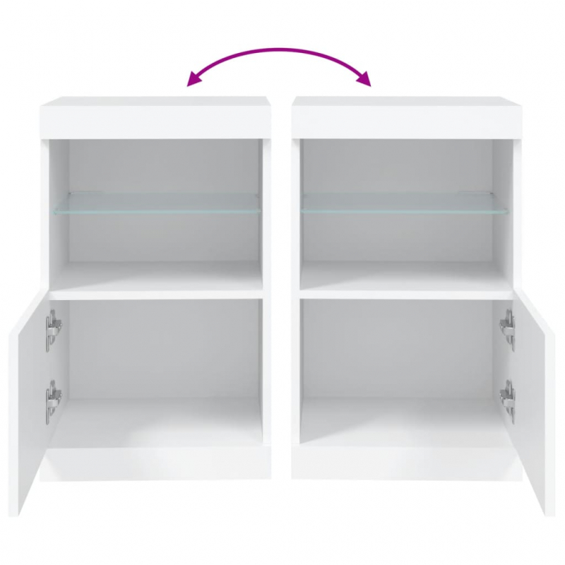 Sideboard mit LED-Leuchten Weiß 41x37x67 cm