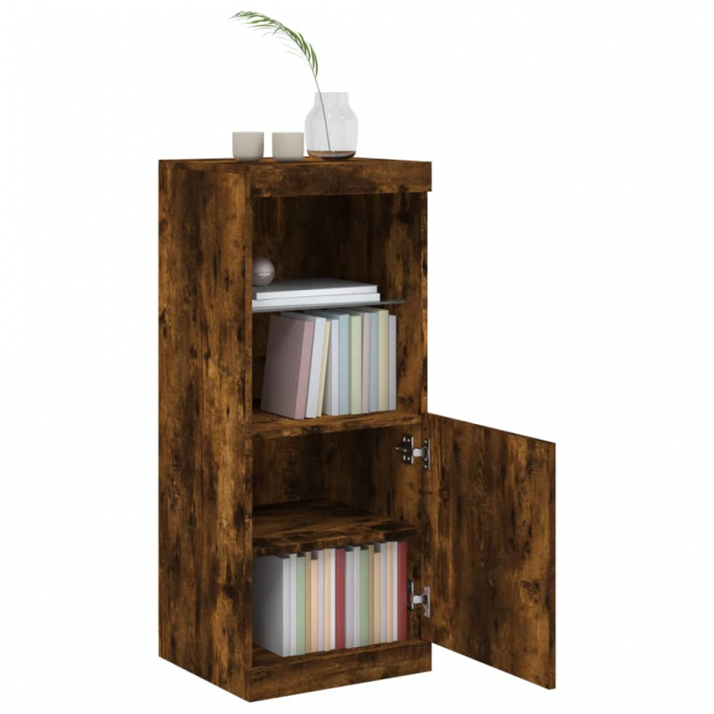 Sideboard mit LED-Leuchten Räuchereiche 41x37x100 cm