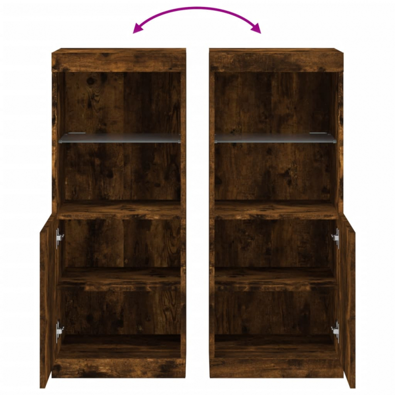 Sideboard mit LED-Leuchten Räuchereiche 41x37x100 cm