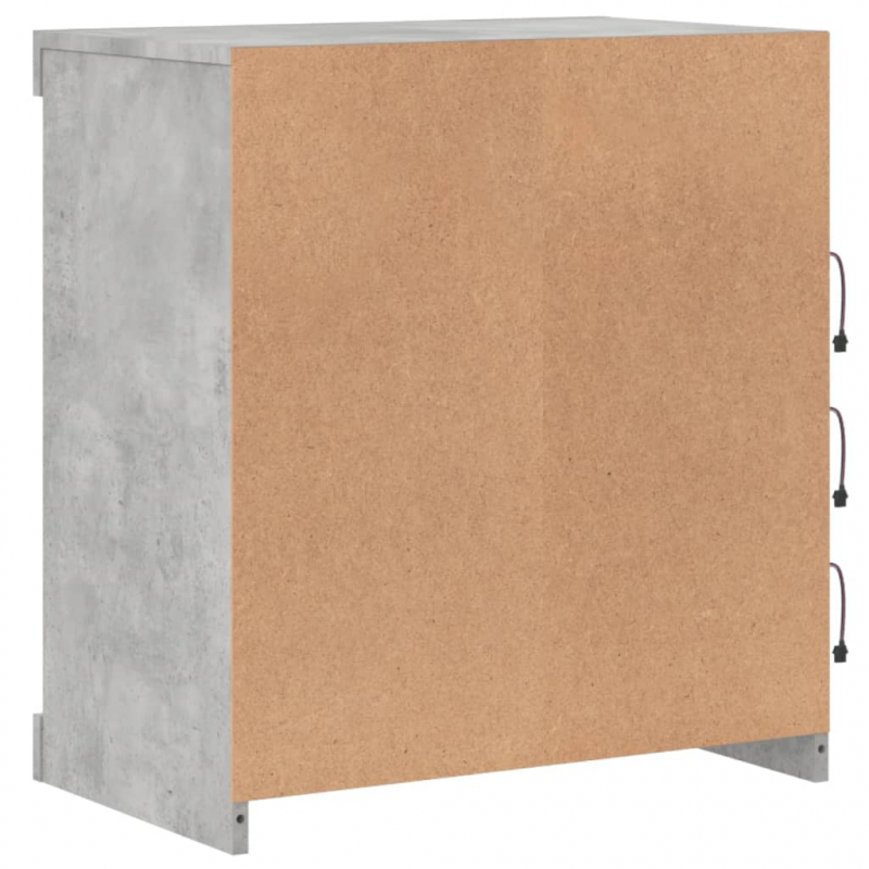 Sideboard mit LED-Leuchten Betongrau 60,5x37x67 cm
