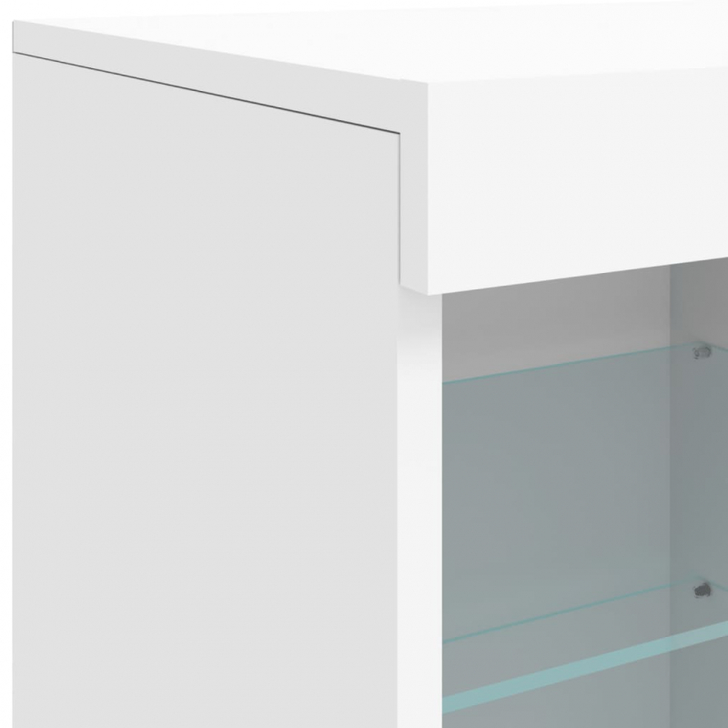 Sideboard mit LED-Leuchten Weiß 81x37x67 cm