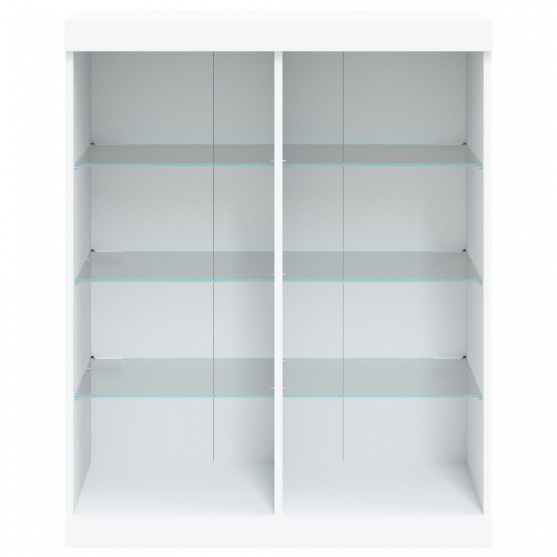 Sideboard mit LED-Leuchten Weiß 81x37x100 cm