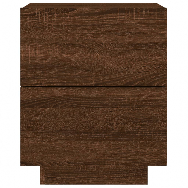 Nachttische mit LED-Leuchten 2 Stk. Braun Eiche Holzwerkstoff