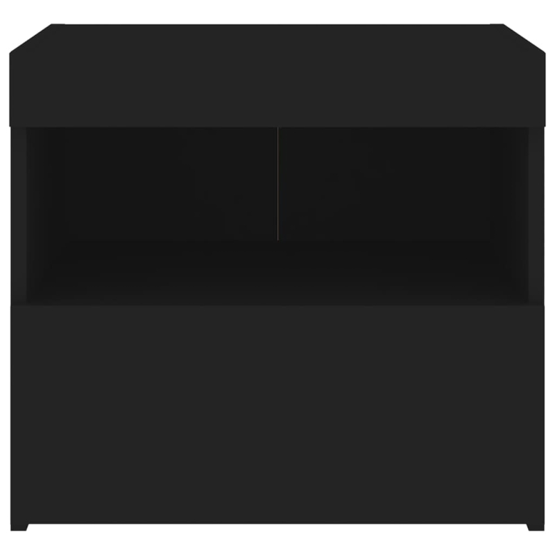 Nachttisch mit LED-Leuchten Schwarz 50x40x45 cm