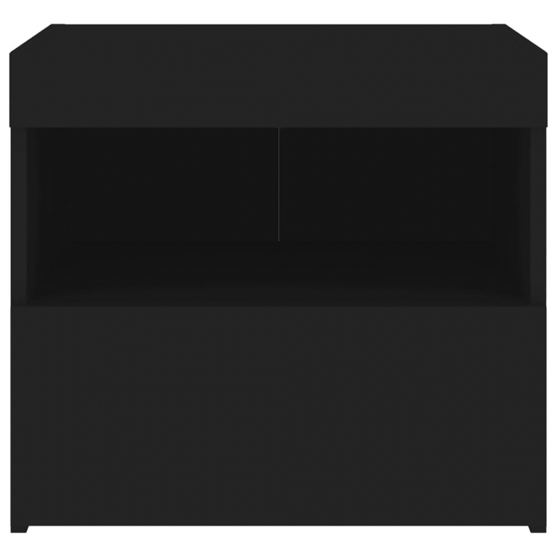 Nachttische mit LED-Leuchten 2 Stk. Schwarz 50x40x45 cm