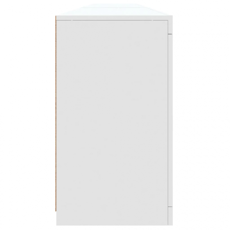 Sideboard mit LED-Leuchten Weiß 283x37x67 cm