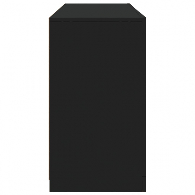 Sideboard mit LED-Leuchten Schwarz 123x37x67 cm