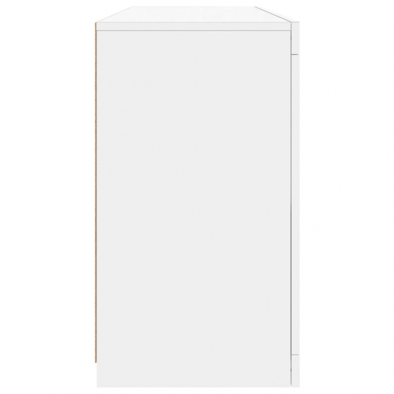 Sideboard mit LED-Leuchten Weiß 142,5x37x67 cm