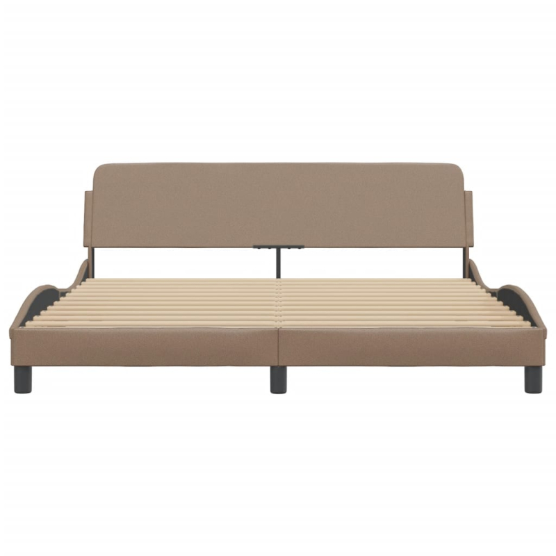 Bettgestell mit Kopfteil Cappuccino-Braun 180x200 cm Kunstleder