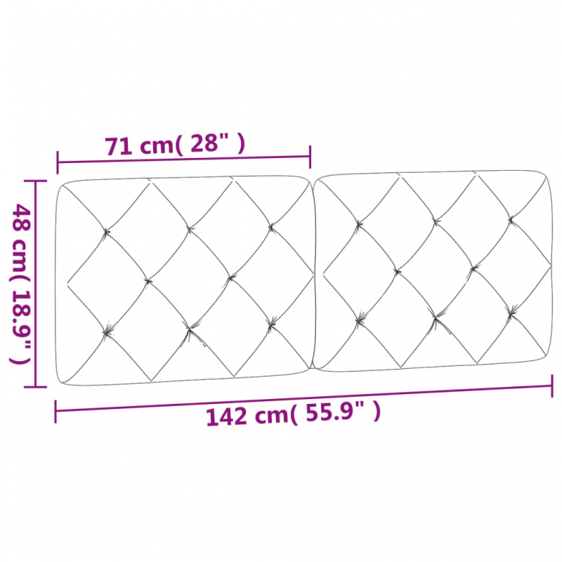 Kopfteil-Kissen Blau 140 cm Samt