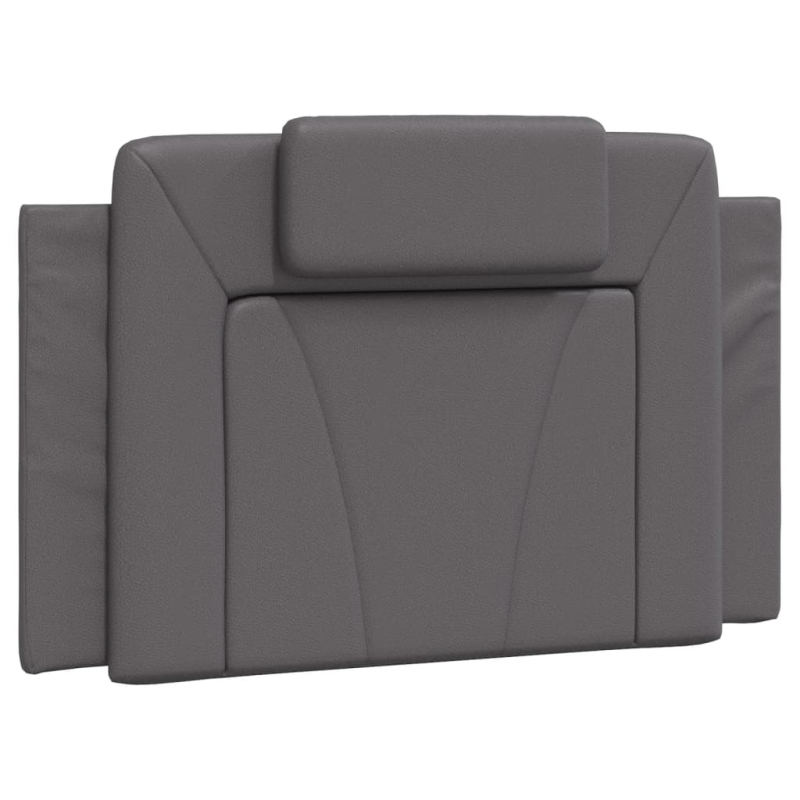 Kopfteil-Kissen Grau 90 cm Kunstleder