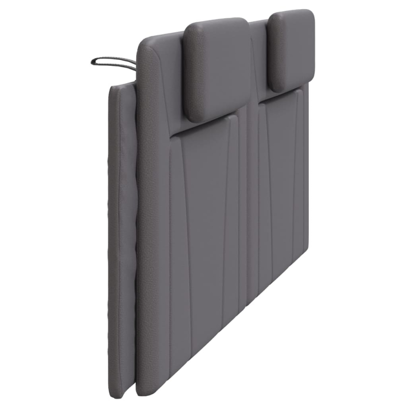 Kopfteil-Kissen Grau 200 cm Kunstleder