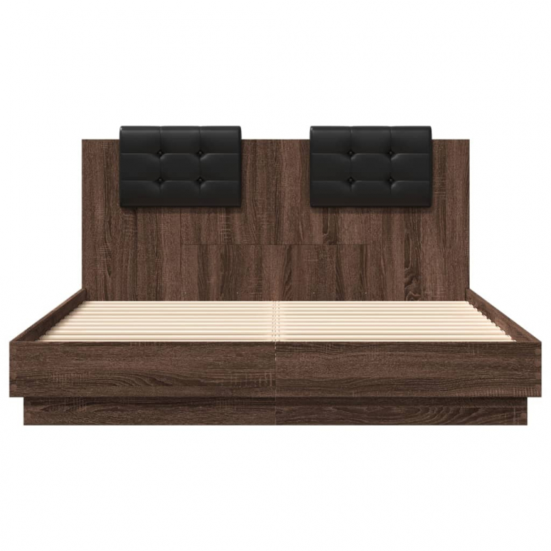 Bettgestell mit Kopfteil Braun Eichen-Optik 120x200 cm
