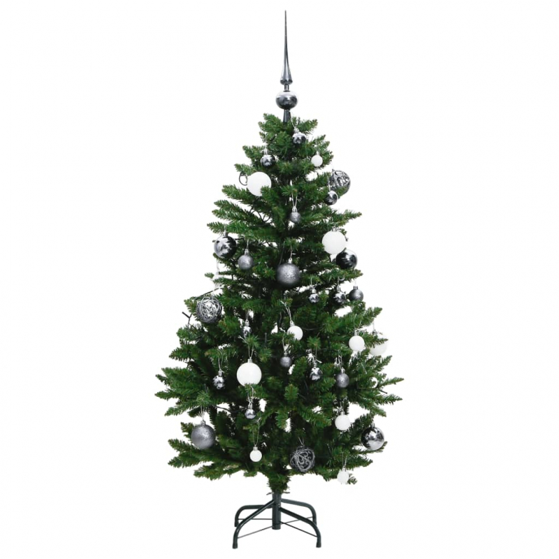 Künstlicher Weihnachtsbaum Klappbar 150 LEDs & Kugeln 150 cm