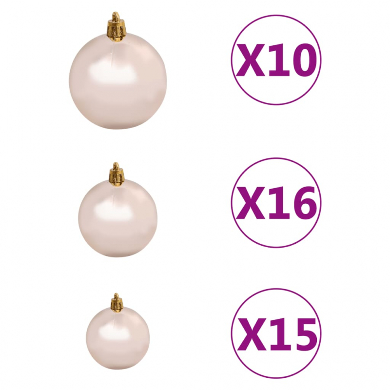Künstlicher Weihnachtsbaum 300 LEDs & Kugeln Beschneit 180 cm