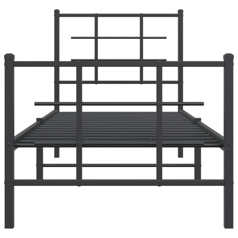 Bettgestell mit Kopf- und Fußteil Metall Schwarz 80x200 cm