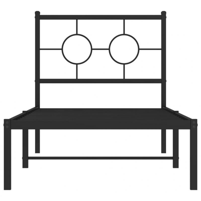 Bettgestell mit Kopfteil Metall Schwarz 80x200 cm