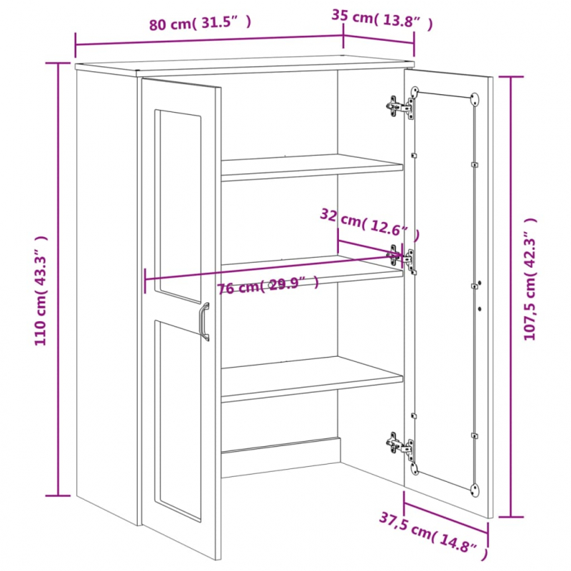 Aufsatz für Highboard VIKEN Weiß Holzwerkstoff